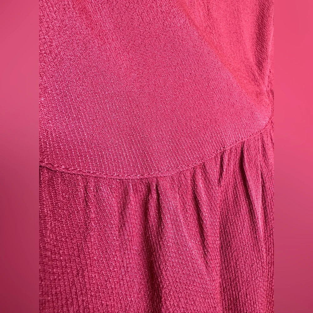 NWT LOFT Deep Red Ruffle Faux Wrap Skirt, Size 6, Burgundy, midi, flounce - Picture 13 of 15